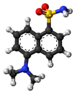 Ball-and-stick model of the dansyl amide molecule