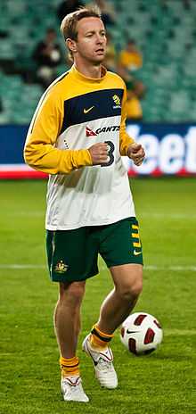 David Carney training with Australia before a game