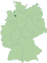 Map of Germany with the location of Bremen highlighted