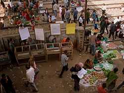 Market on railway tracks