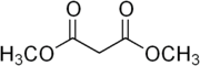 Skeletal formula of dimethyl malonate