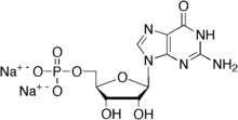 Skeletal formula of disodium guanylate