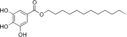 Skeletal formula of dodecyl gallate