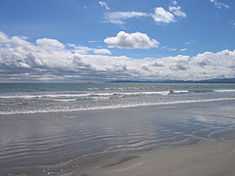 A photograph of a beach.