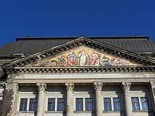 triangular panel near roof representing Saxonia