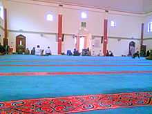 Colour photograph of the mosque interior