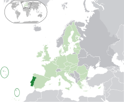Location of  Portugal  (dark green)– in Europe  (green & dark grey)– in the European Union  (green)  –  [Legend]