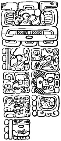 an inscription in Mayan characters