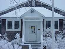 The Eastham Public Library after a large snowstorm