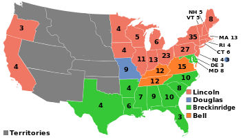A map showing which states voted for which candidate