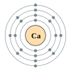 Calcium's electron configuration is 2, 8, 8, 2.