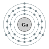 Gallium's electron configuration is 2, 8, 18, 3.