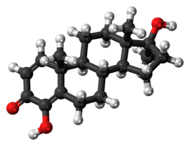 Ball-and-stick model of the enestebol molecule