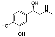 Skeletal formula of adrenaline