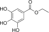 Structural formula of ethyl gallate