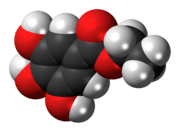 Space-filling model of ethyl gallate