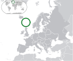 Map showing the Faroe Islands in Europe