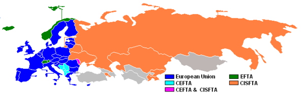 Location of the CISFTA (orange & purple)