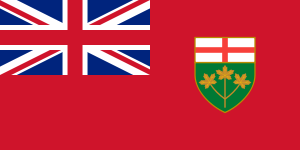 The flag of the Province of Ontario, Canada.