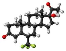 Ball-and-stick model of the flumedroxone molecule