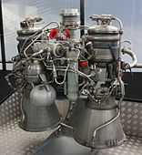 A rocket engine on display