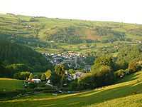 Looking down towards Glyn Ceiriog from Tyn Cestyll.