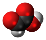 Space-filling model of glyoxylic acid