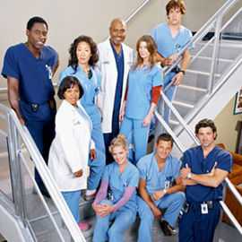  A photo displaying the original core cast members, of Grey‍‍ '​‍s Anatomy