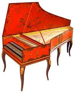 The double-manual harpsichord of Vital Julian Frey, after model from Jean-Claude Goujon 1749.