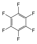 Skeletal formula of hexafluorobenzene