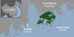 Location of Hong Kong within China