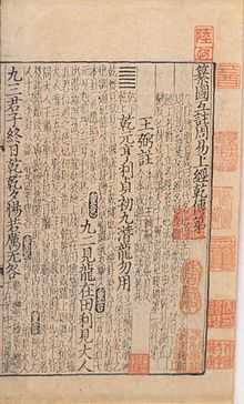 Medieval manuscript of the I Ching