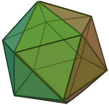 The semi-round icosahedron has 20 faces.  Each face is an equilateral  triangle.