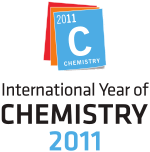 A red square behind an orange square, which is behind a blue square that says "2011 C Chemistry" on it. Under this, there are the words "International Year of Chemistry 2011".