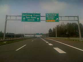 A cloverleaf motorway interchange