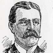 Line drawing of a middle-aged man with mustache