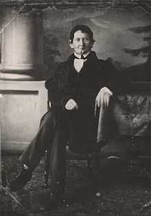 Black and white daguerreotype of James Dellet