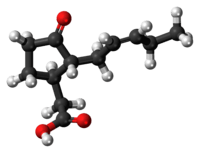 Ball-and-stick model of jasmonic acid