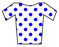 A white jersey with blue dots