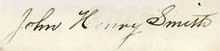Signature of John Henry Smith