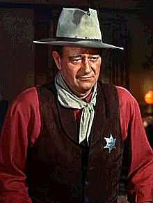 Screenshot of John Wayne from the trailer for the film, Rio Bravo.