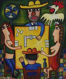 Juego de Domino, Oil on canvas by Jose Fuster.
