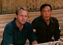 Khun Sa with Australian journalist Stephen Rice, April 1988.