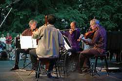 Kronos Quartet performing outdoors