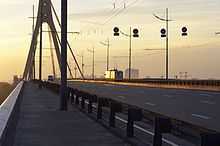 Bridge photographed from pedestrian lane