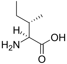 A chemical structure diagram of isoleucine