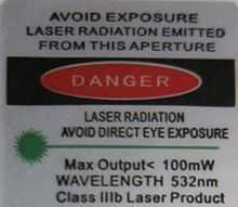 US laser warning label