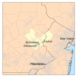Map of Lehigh Valley
