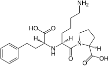 Structural formula of lisinopril