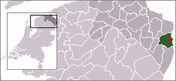 Maps of the Netherlands and Groningen with the location of Bellingwolde